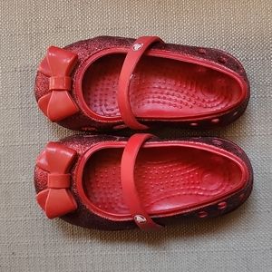 Red Glitter Toddler Crocs